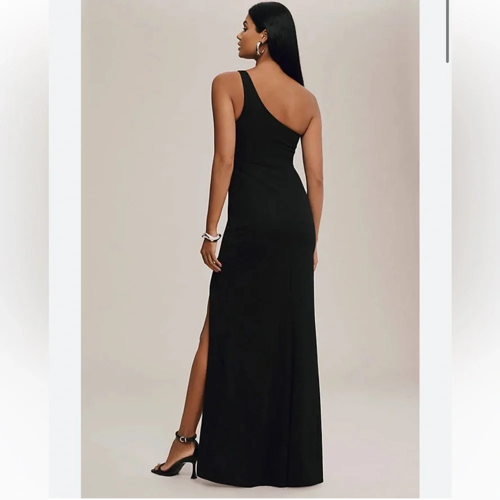BHLDN Hallie One-Shoulder Stretch Crepe Maxi Gown - Picture 2 of 3